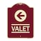 Signmission Designer Series Sign Valet Left Arrow, Burgundy Heavy-Gauge Aluminum Sign, 24" x 18", BU-1824-22771 A-DES-BU-1824-22771 - alternate 1